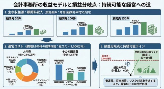 会計事務所の収益モデルと損益分岐点：持続可能な経営への道