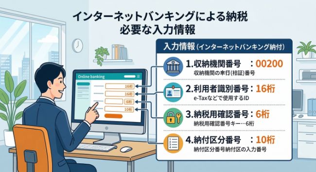 インターネットバンキング納付の入力情報