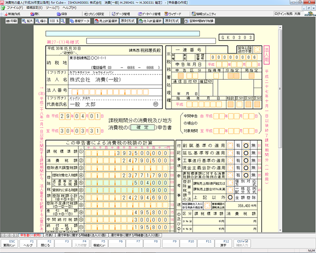 申告書作成画面イメージ