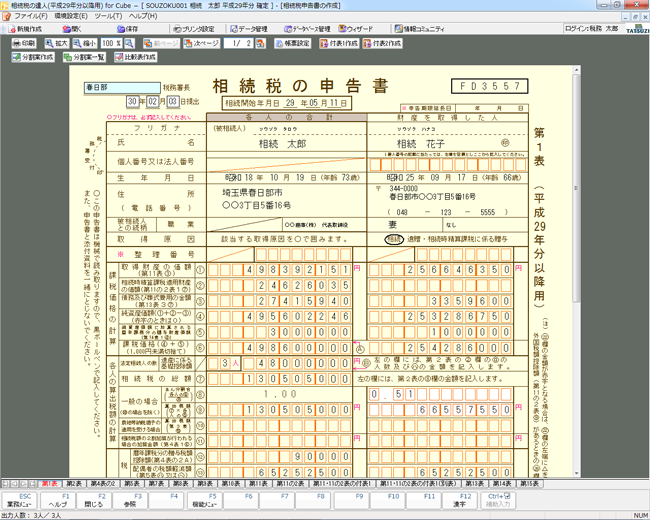 申告書作成画面イメージ